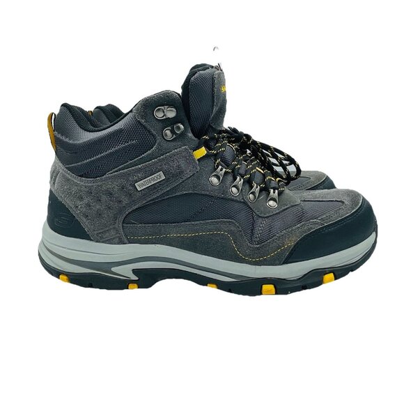 Skechers Shoes Mens 12 Gray Trego Pacifico Hiking Boots Waterproof Memory Foam - Picture 1 of 11